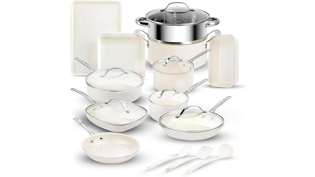 20 piece ceramic cookware set