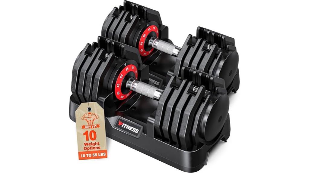 adjustable dumbbells with handles