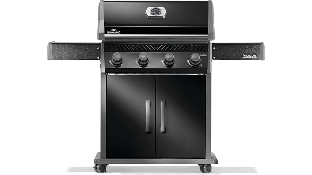 black 4 burner propane grill