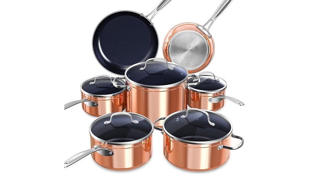 blue nonstick ceramic set