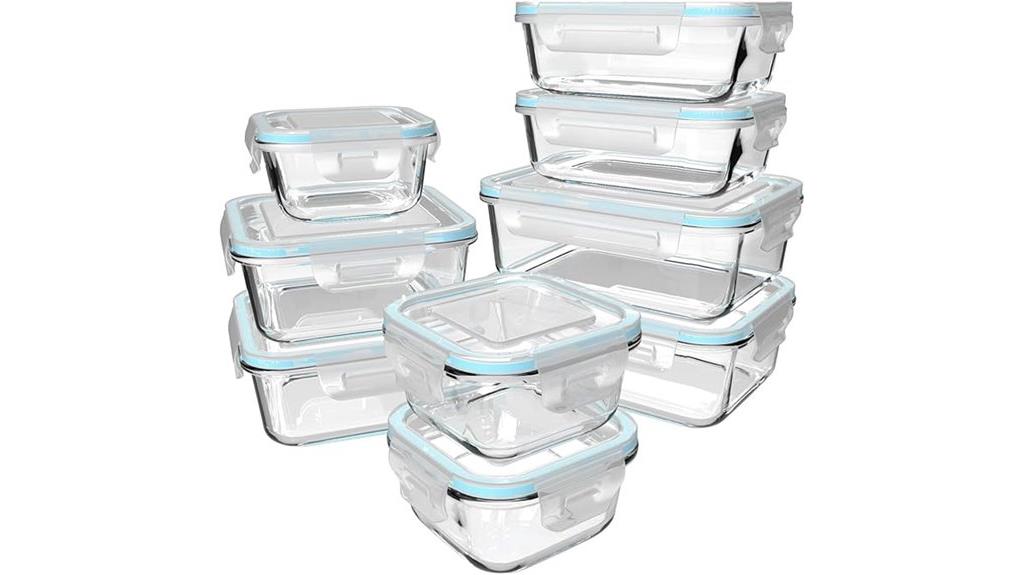 eighteen glass container set