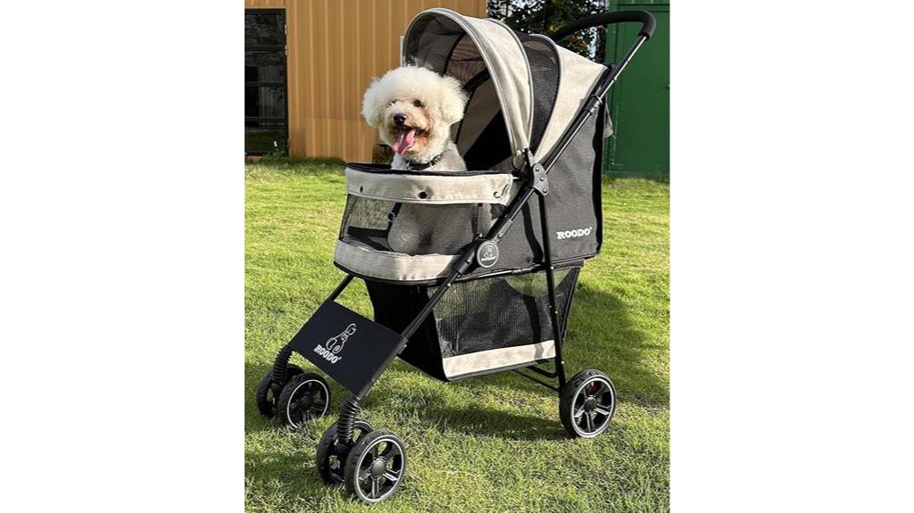 foldable four wheel pet stroller