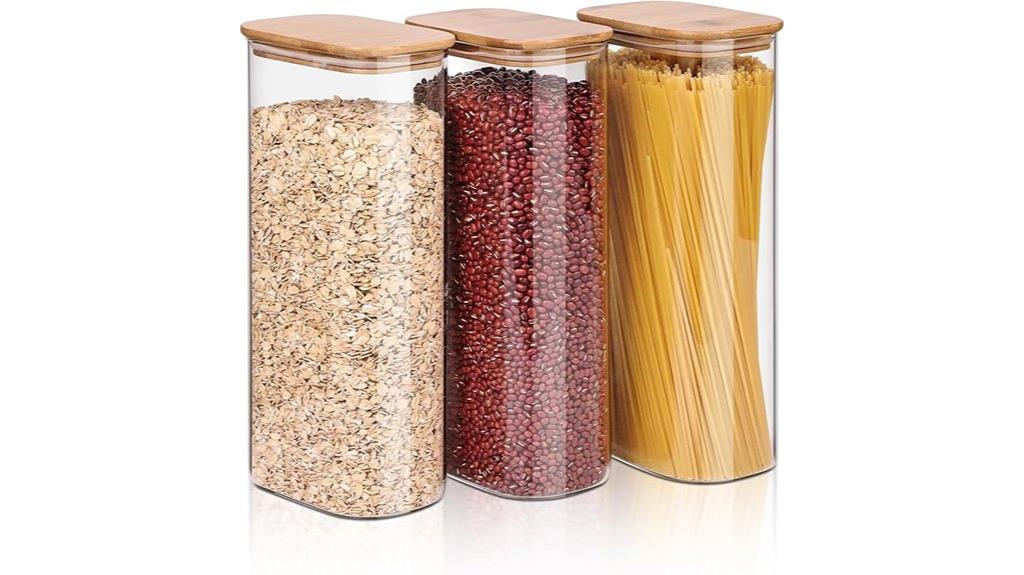 glass jars set of three