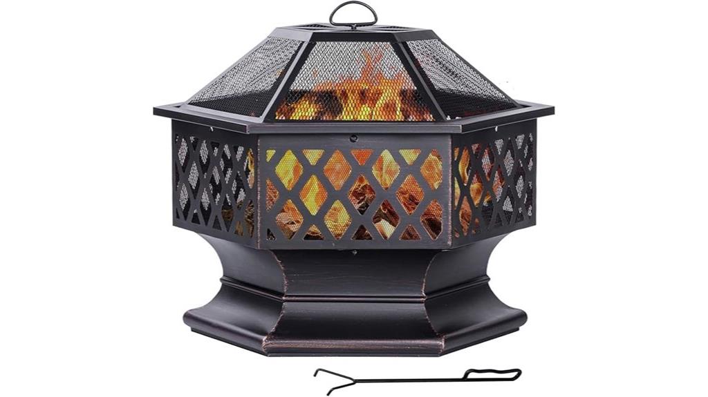 hexagon 28 inch fire pit