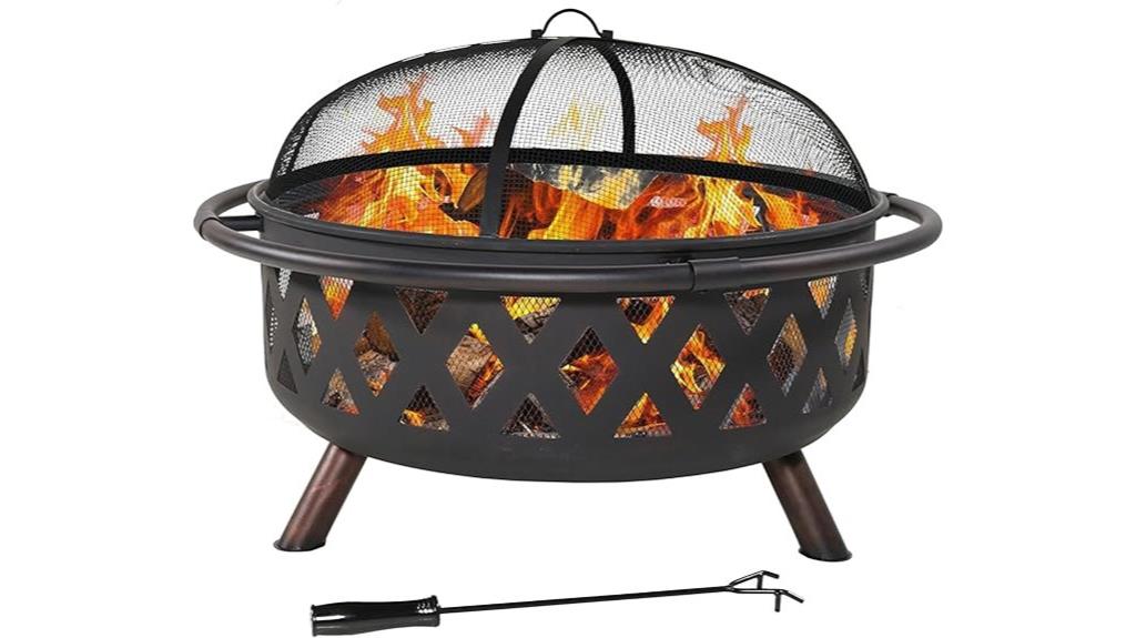 outdoor fire pit with cover