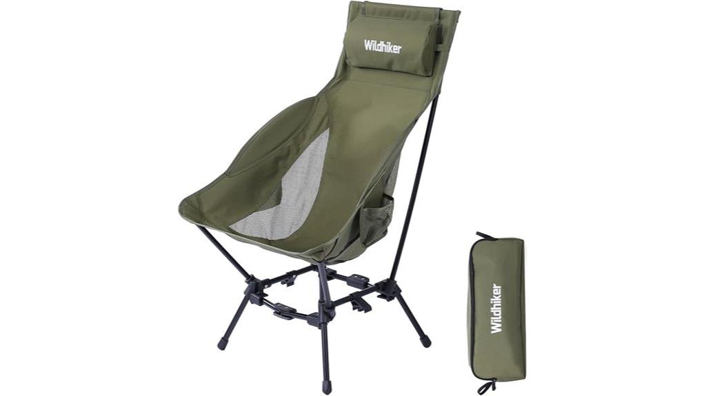 portable padded camping chair