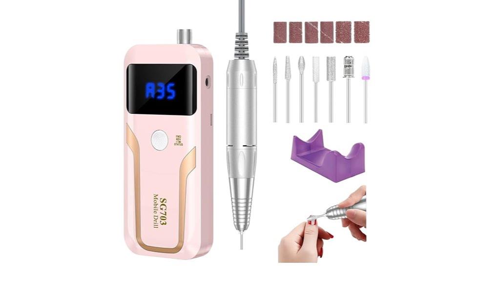 rechargeable pink nail drill