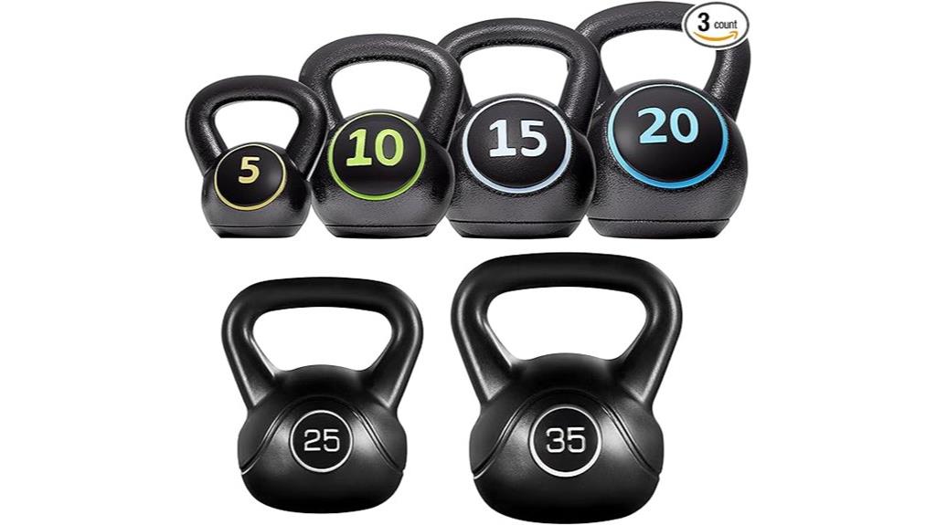 six piece kettlebell set