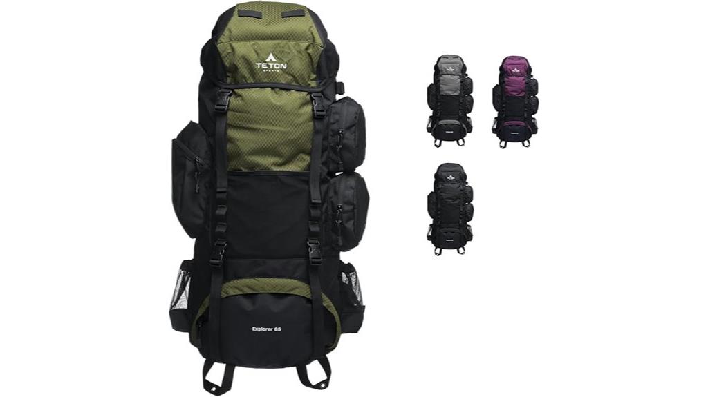 teton 65l backpack with rain