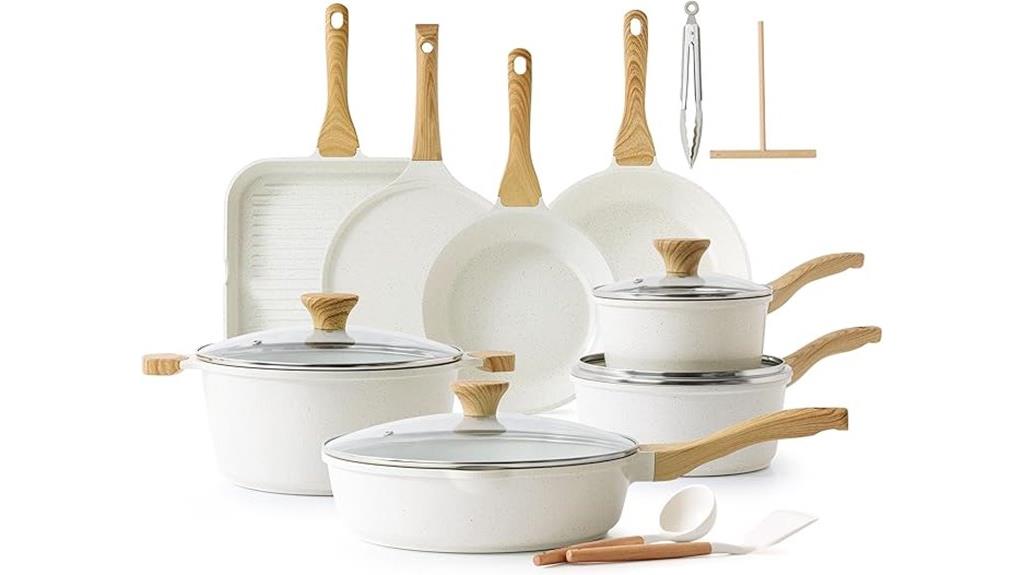 twenty three piece ceramic cookware