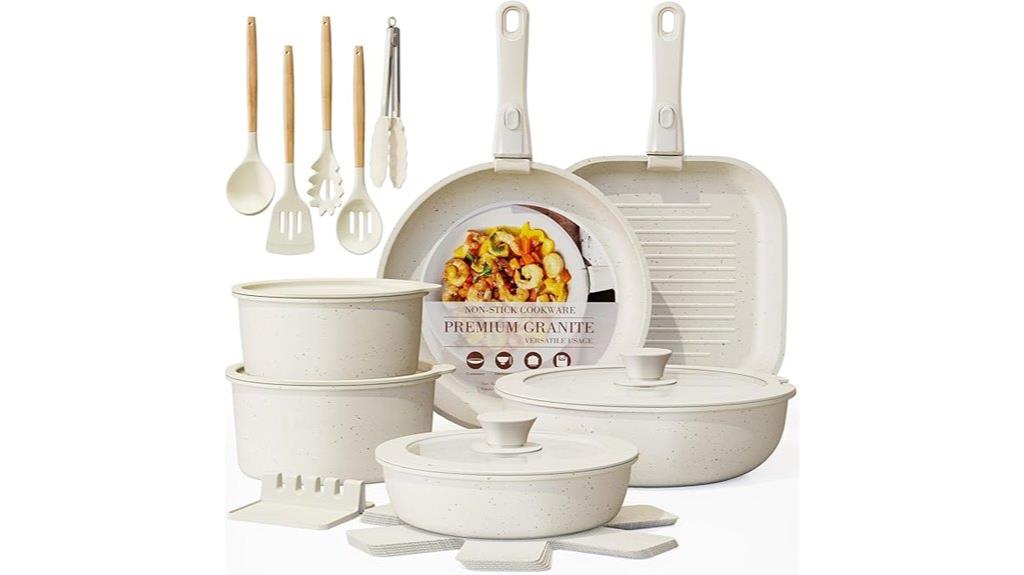 twenty three piece non stick cookware