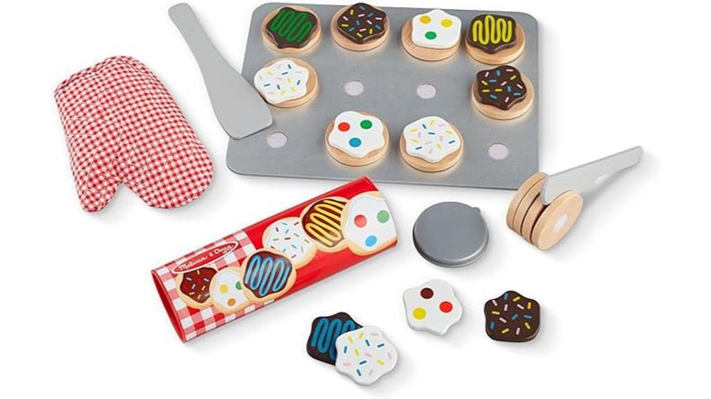 wooden cookie baking set