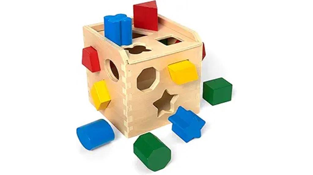 wooden shape sorting cube