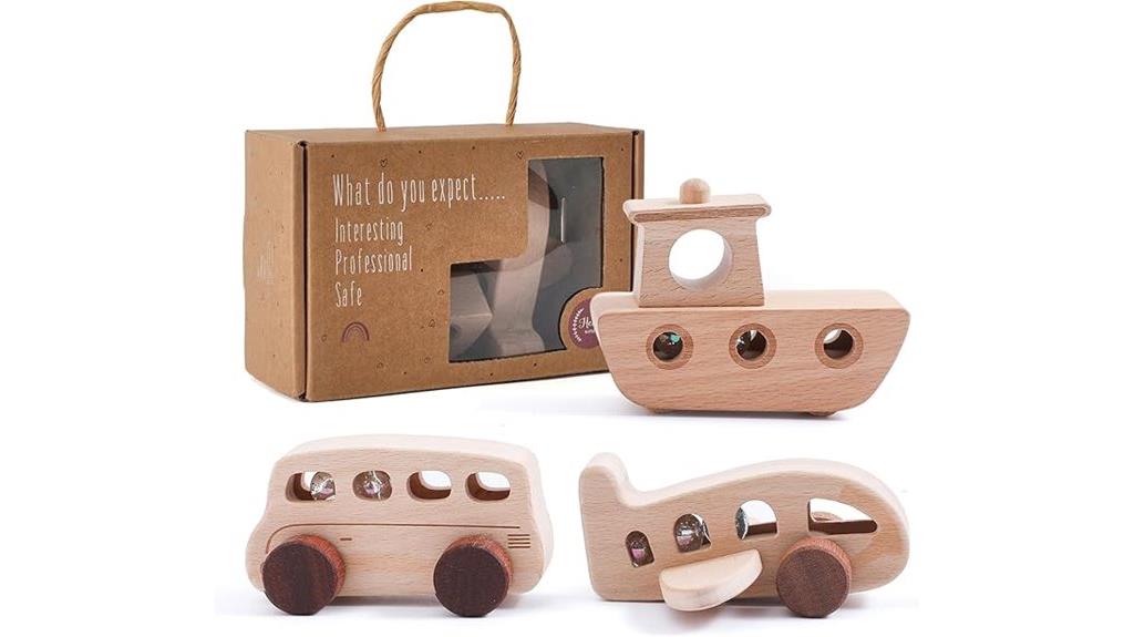 wooden toddler car teether