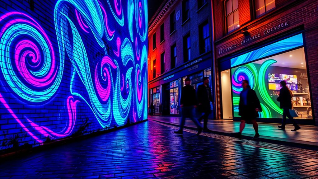 digital street art projections