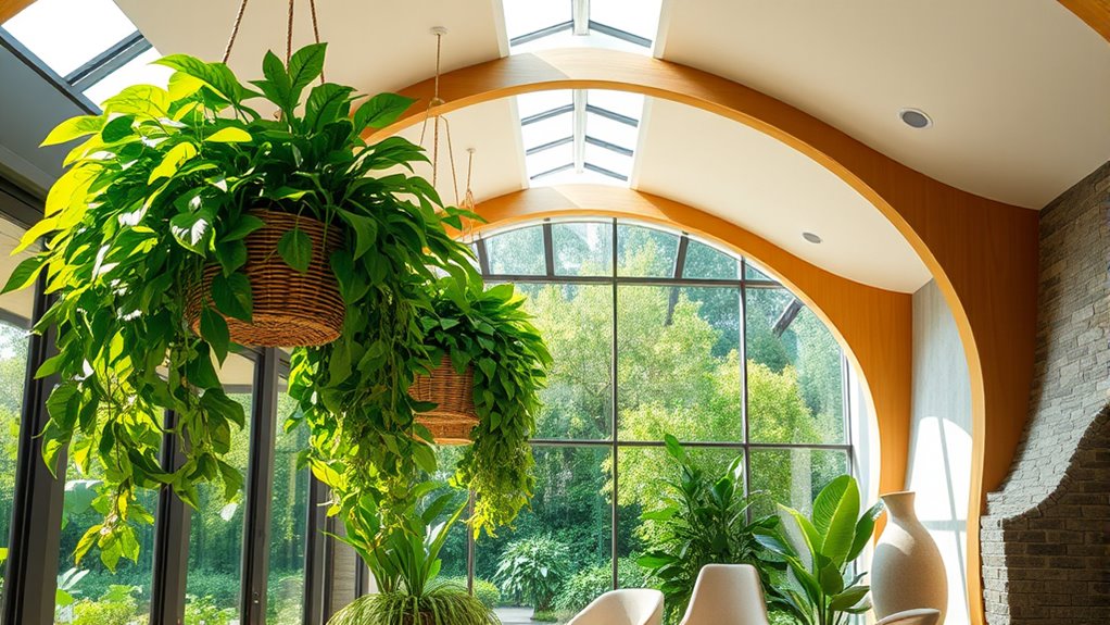 indoor greenery and natural light