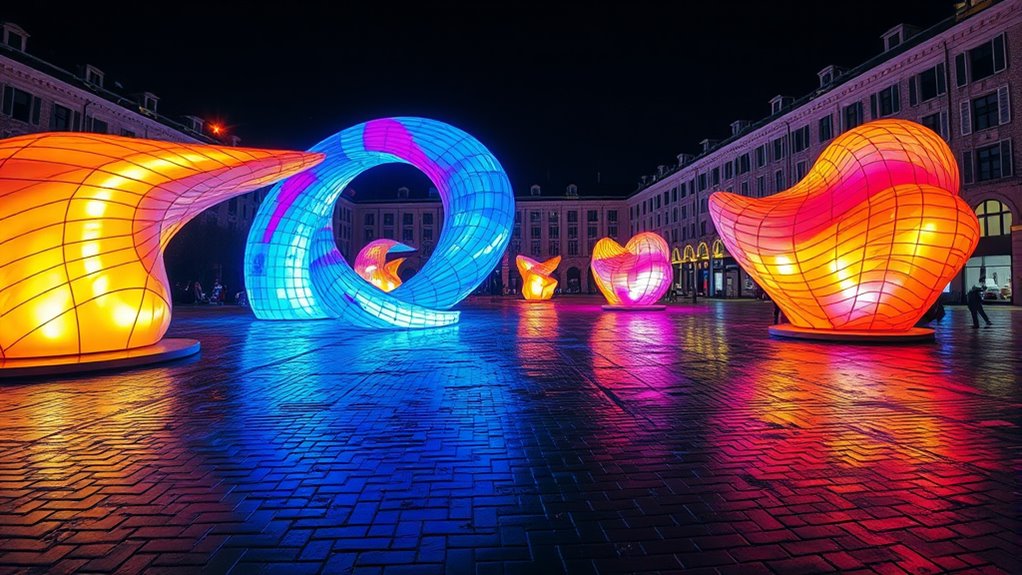 interactive luminous urban art