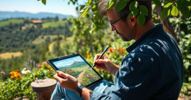 outdoor digital art creation