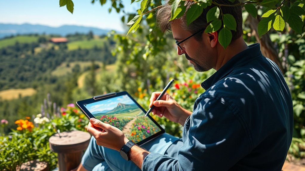 outdoor digital art creation