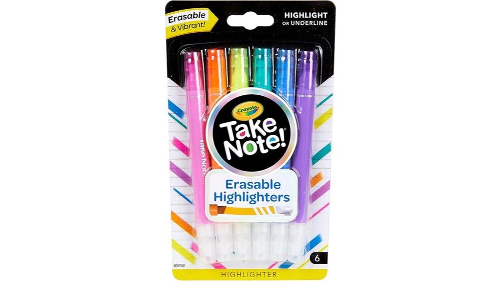 erasable highlighters six count