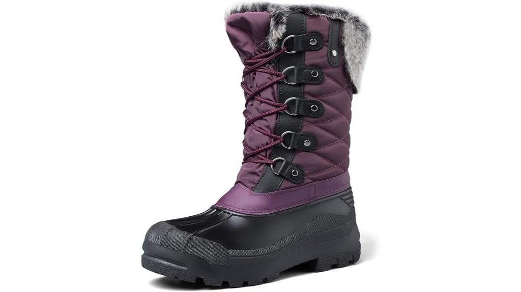waterproof faux fur snow boots