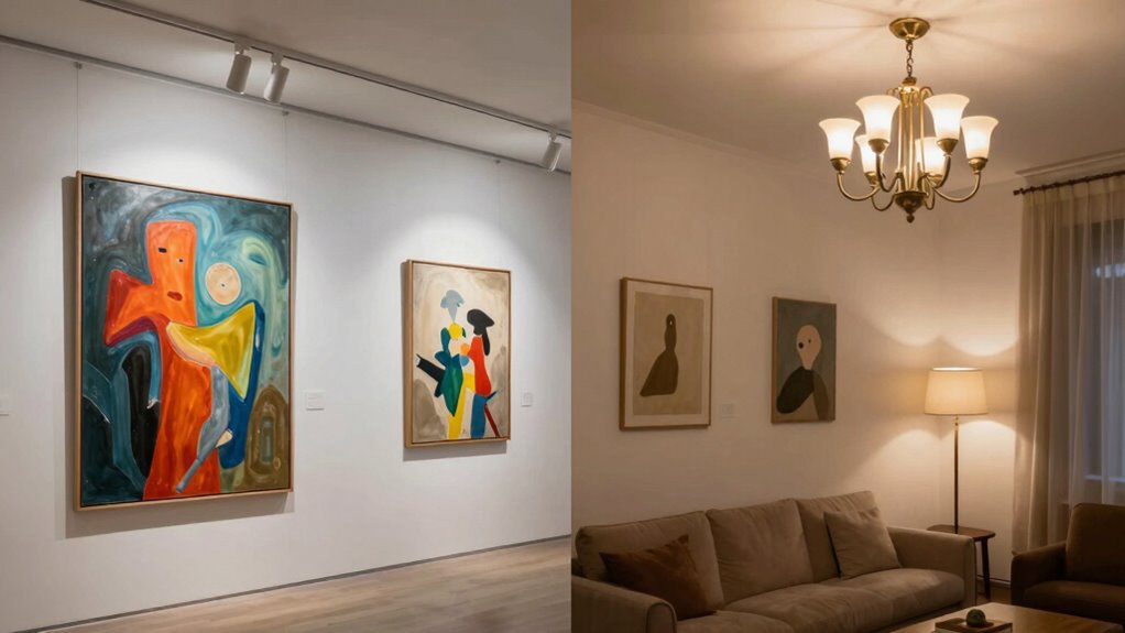 gallery versus home lighting