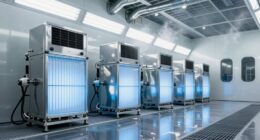 top spray booth filtration