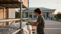 A federal judge wants answers on the tarp and scaffolding at the Kennedy Center