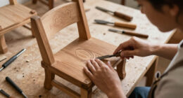 camilo huinca carves personal histories into sculptural wooden chairs