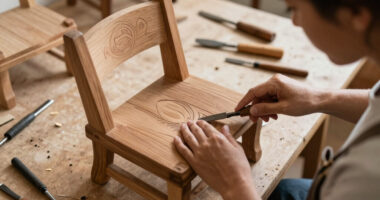 camilo huinca carves personal histories into sculptural wooden chairs