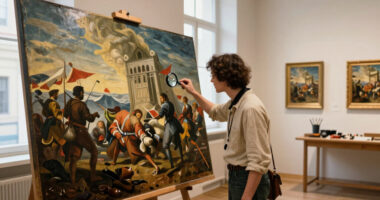 Delacroix's Entry of the Crusaders into Constantinople Restored