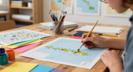 Handmade Hawaiian Islands Map