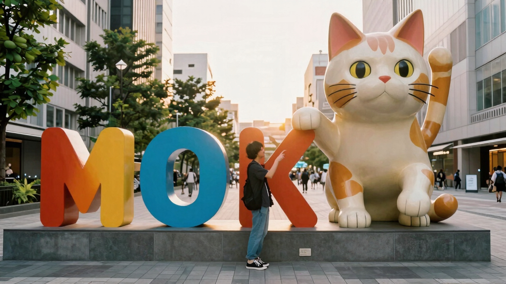 osaka art & design 2026 sculpts the city with giant alphabets and monumental cats