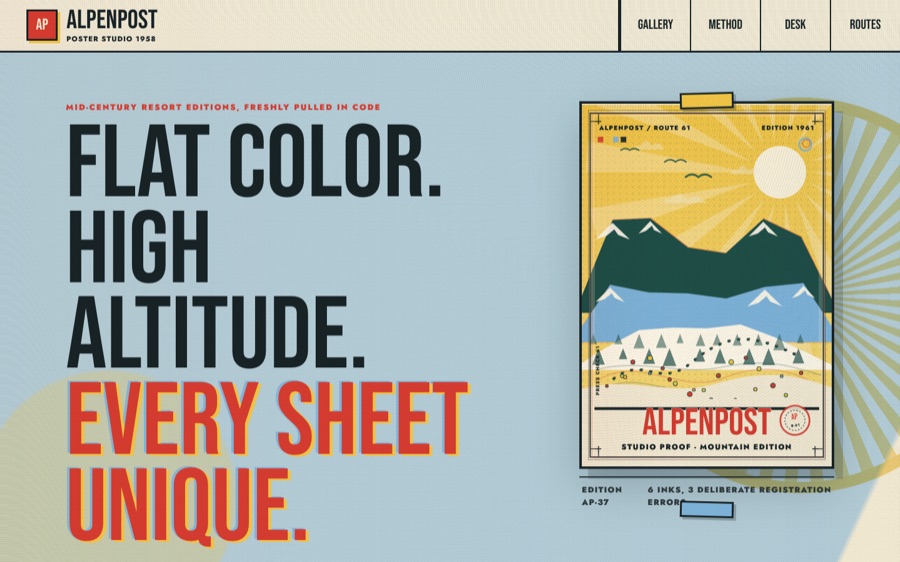 Alpenpost Studio - Procedural Alpine Travel Posters — Procedural SVG Generation