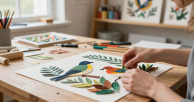 Lifelike Birds Emerge from Foliage in Painted Paper Reliefs by The Paper Ark