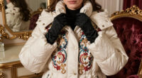 Women Sport Puffer Coats in Bold Baroque Portraits by Nieves González