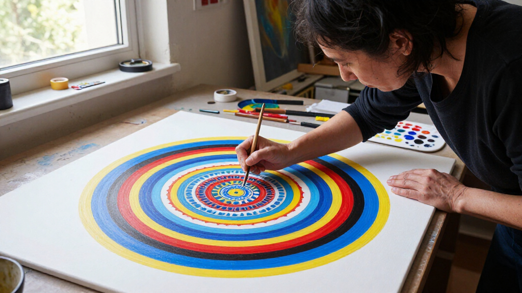 At A ‘Molecular Level,’ Mu Pan Composes Meticulous Mandalas In Acrylic
