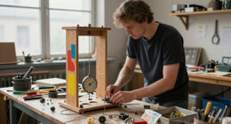 Niklas Roy Constructs A Functional Pendulum Clock Made Entirely Of Trash