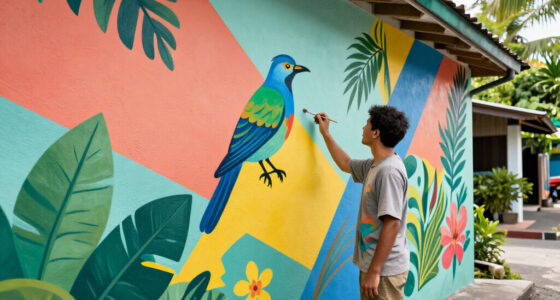Amok Island’s Geometric Murals Teem With Vibrant Local Flora And Fauna