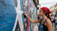 Artists Take To The Streets Amid Massive Protests In France