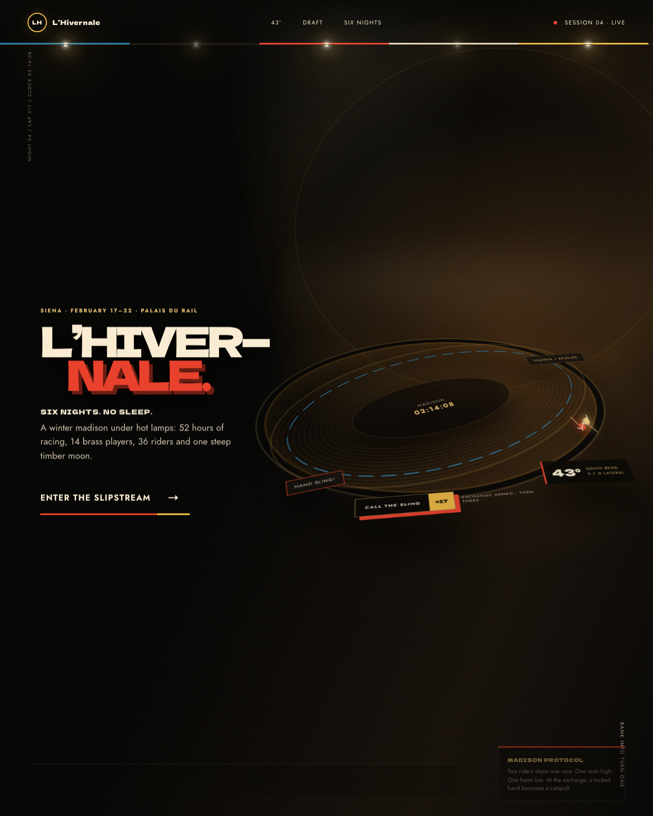 Live view of L’Hivernale — Six Nights on the Siena Oval