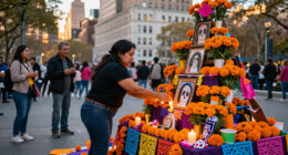Giant Ofrenda Arrives In Manhattan Ahead Of Día De Muertos